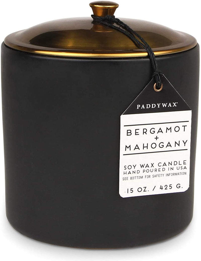 Paddywax Hygge 15oz Ceramic Bergamot & Mahogany