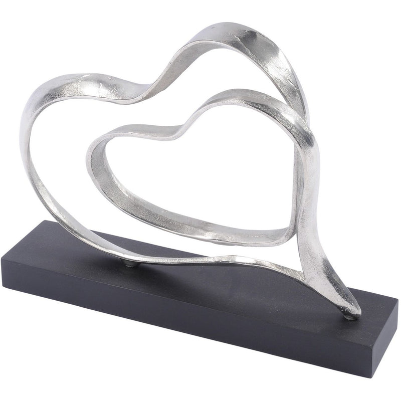Libra Silver Double Heart Aluminium Sculpture