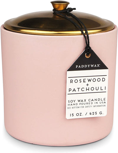 Paddywax Hygge 15oz Ceramic Rosewood & Patchouli