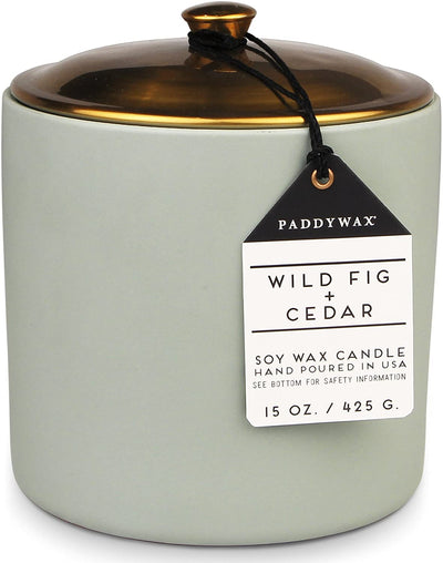 Paddywax Hygge 15oz Ceramic Wild Fig & Cedar