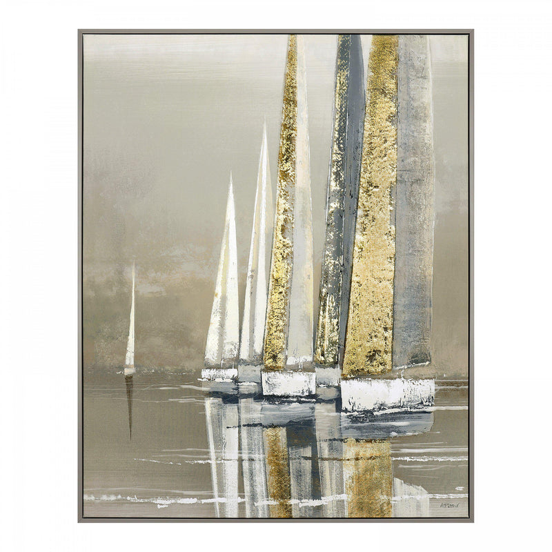 Golden Sails Canvas Print by Adelene Fletcher 83cm x 103cm
