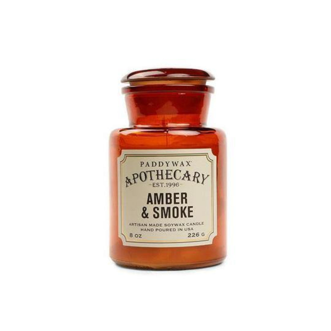 Paddywax Apothecary 8oz Glass Candle Amber &amp; Smoke