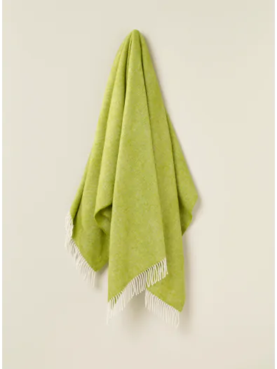 Bronte by Moon Herringbone Throw Lime Green