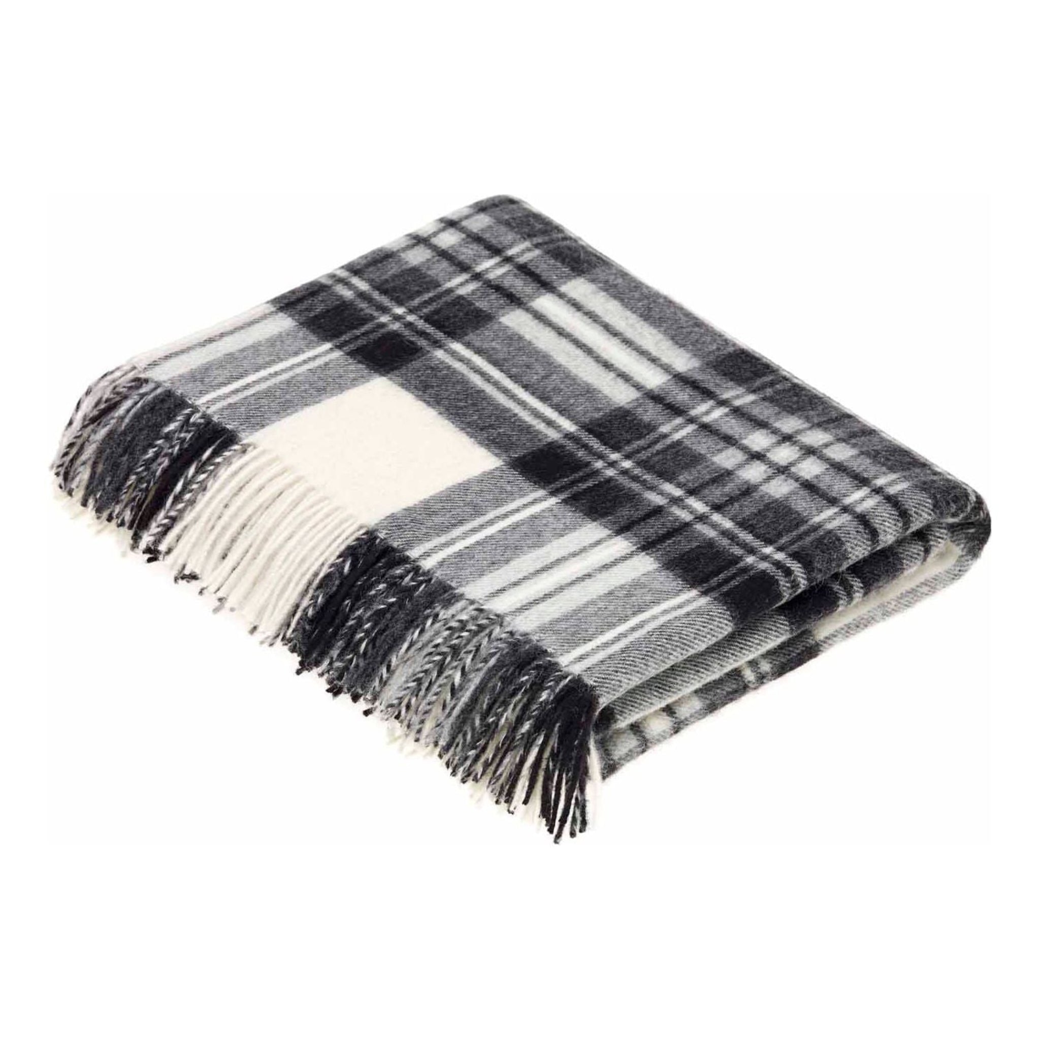 Bronte by Moon Tartan Dress Grey Stewart Wool Throw 185cm x 140cm