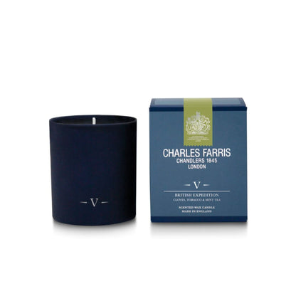 Charles Farris British Expedition Scented Candle Cloves Tobacco &amp; Mint Tea 7.4oz