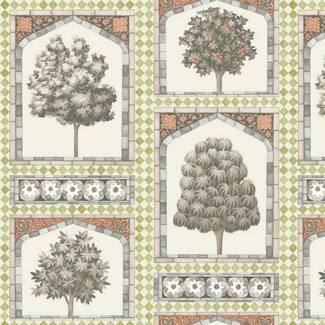 Cole and Son Sultans Palace Wallpaper Gold & Spice 113/10031
