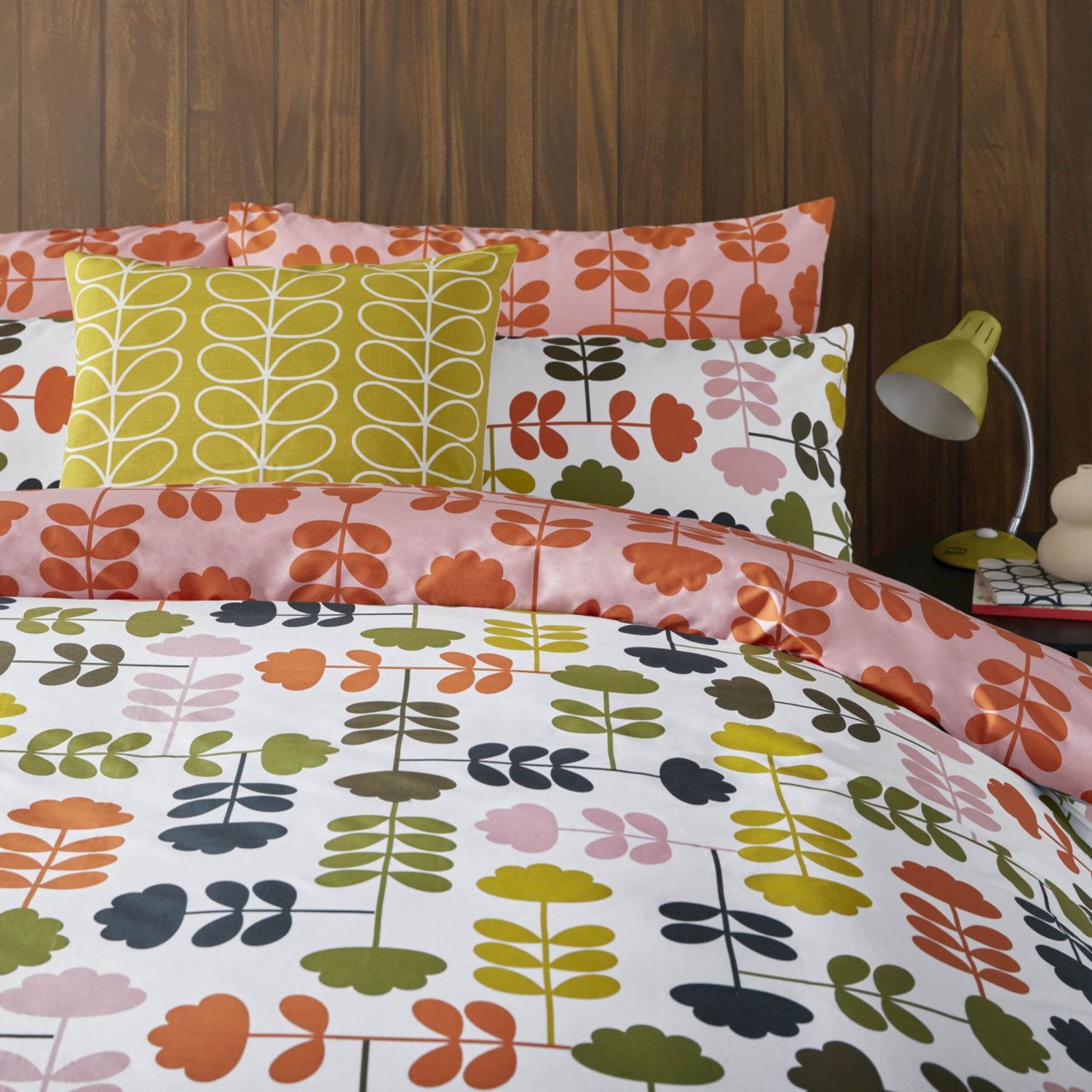 Orla Kiely Cut Stem Multi-Paprika Duvet Cover &amp; Pillowcase Set