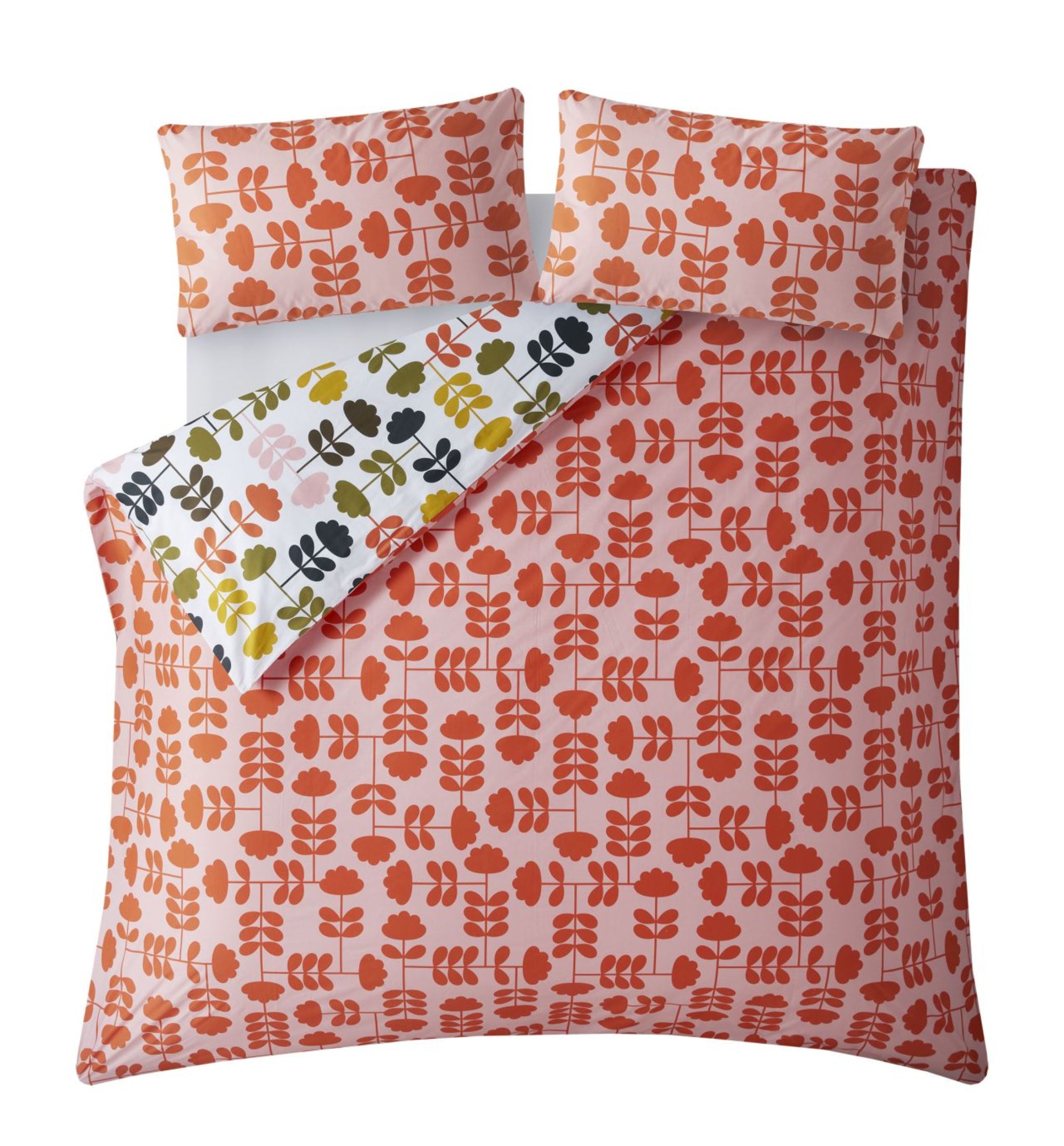 Orla Kiely Cut Stem Multi-Paprika Duvet Cover &amp; Pillowcase Set