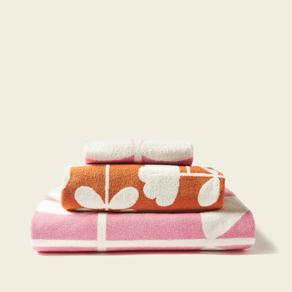 Orla Kiely Cut Stem Towels Tulip &amp; Paprika