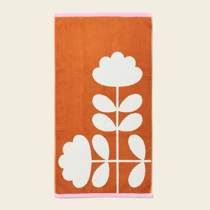 Orla Kiely Cut Stem Towels Tulip &amp; Paprika