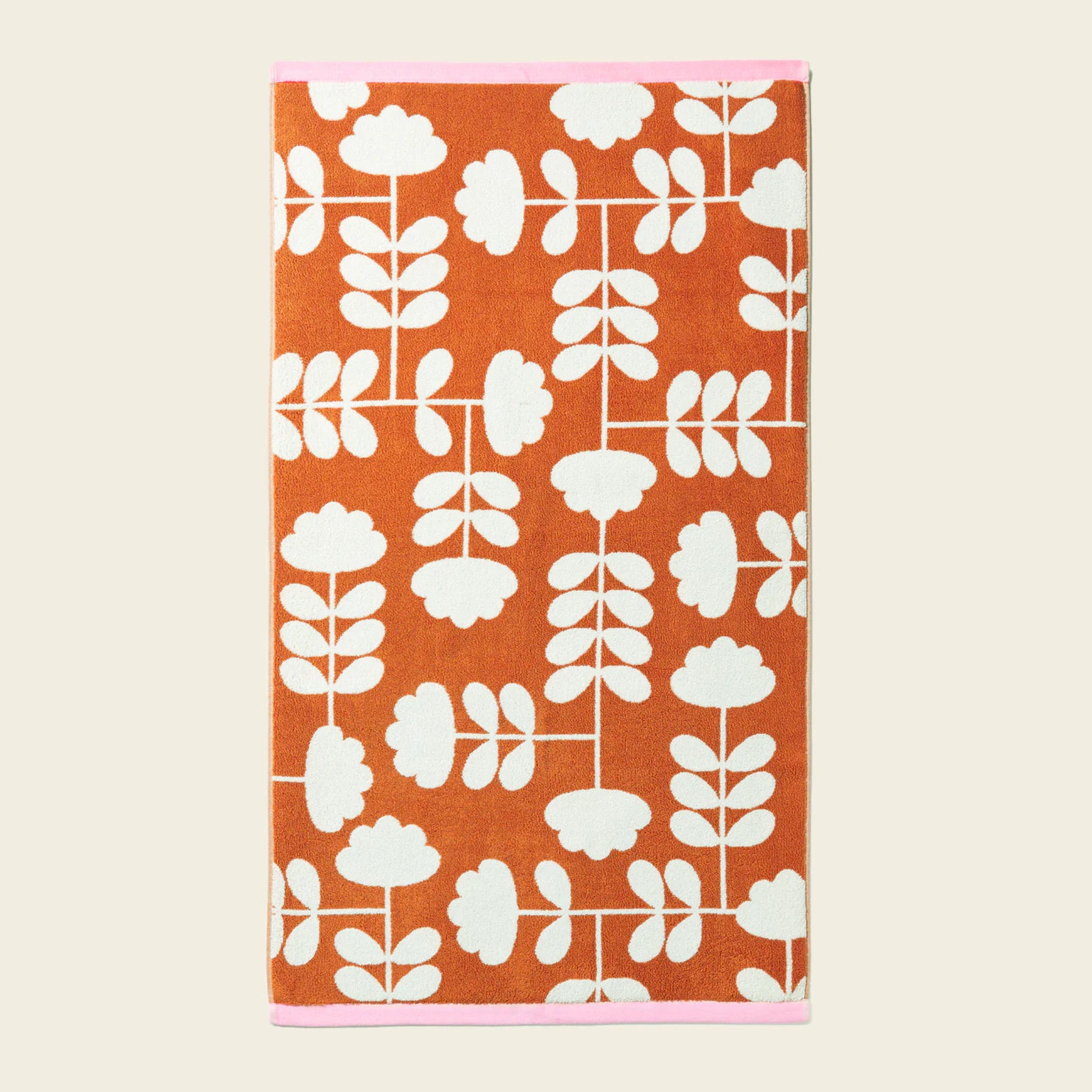Orla Kiely Cut Stem Towels Tulip &amp; Paprika