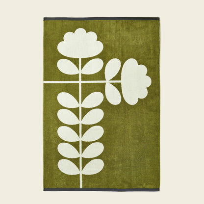 Orla Kiely Cut Stem Towels Moss/Charcoal