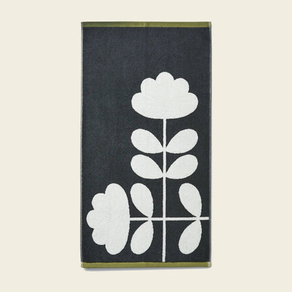 Orla Kiely Cut Stem Towels Moss/Charcoal