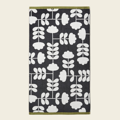 Orla Kiely Cut Stem Towels Moss/Charcoal