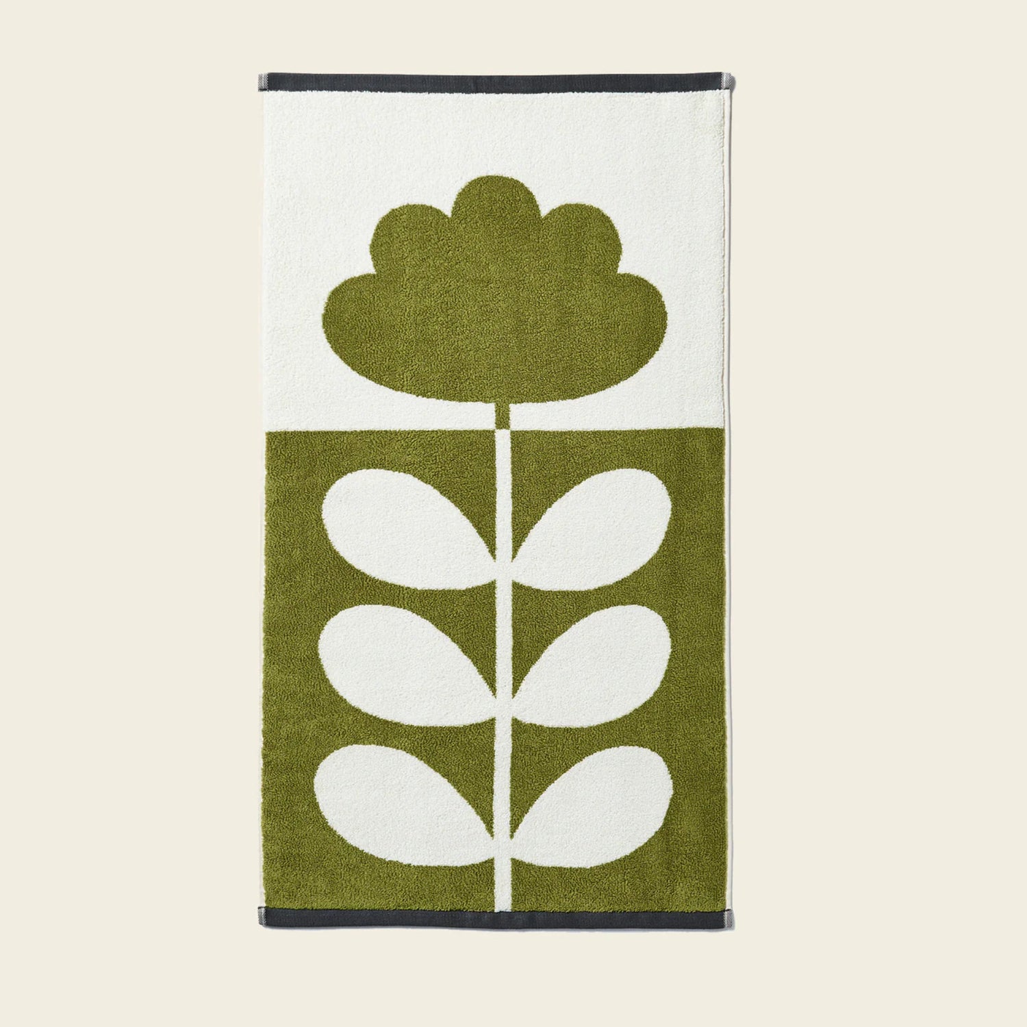 Orla Kiely Cut Stem Towels Moss/Charcoal