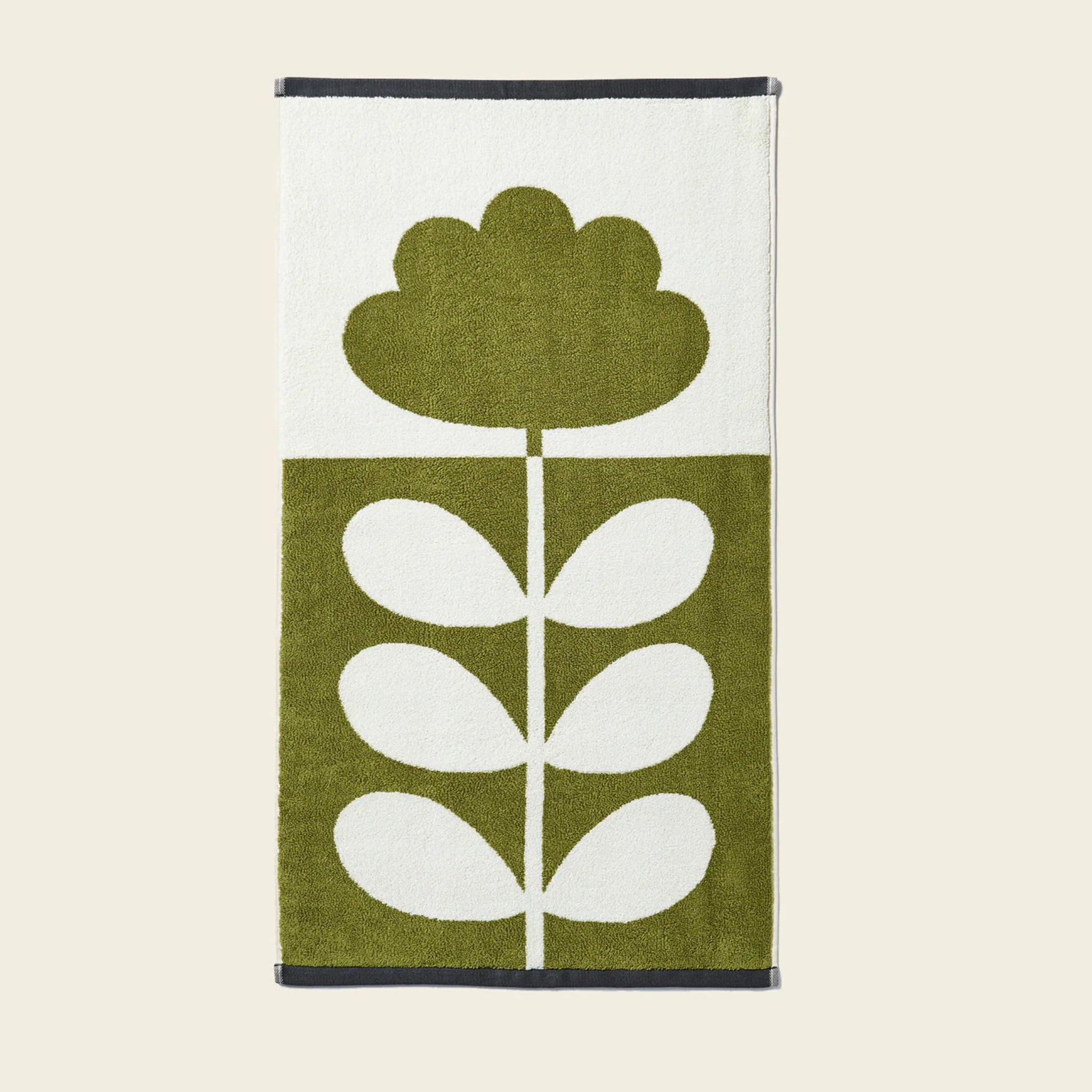 Orla Kiely Cut Stem Towels Moss/Charcoal