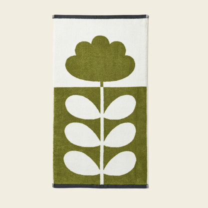 Orla Kiely Cut Stem Towels Moss/Charcoal