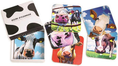 Eoin O Connor Set Of 6 Coasters - Cow Design