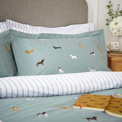 Sophie Allport Fetch Pillowcase Set Moss