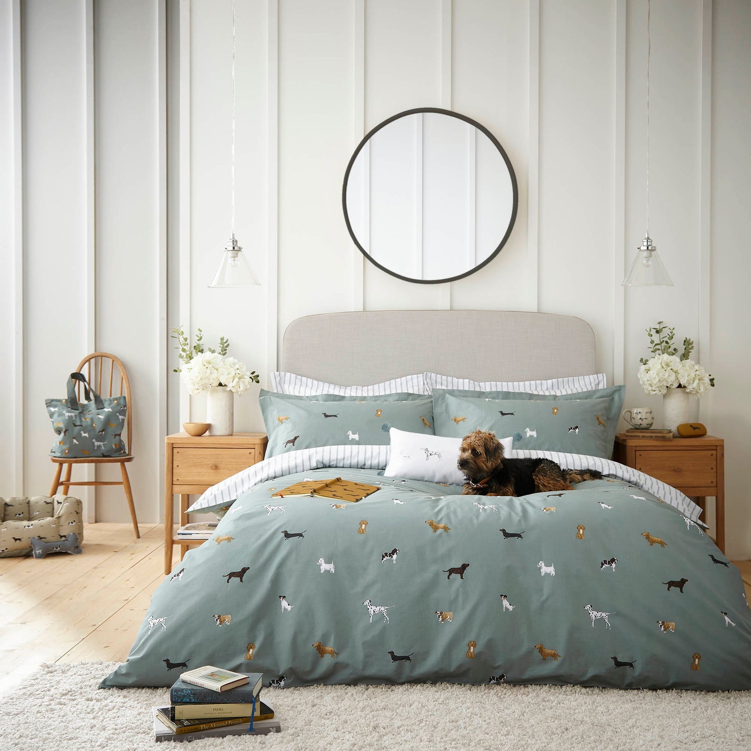 Sophie Allport Fetch Pillowcase Set Moss