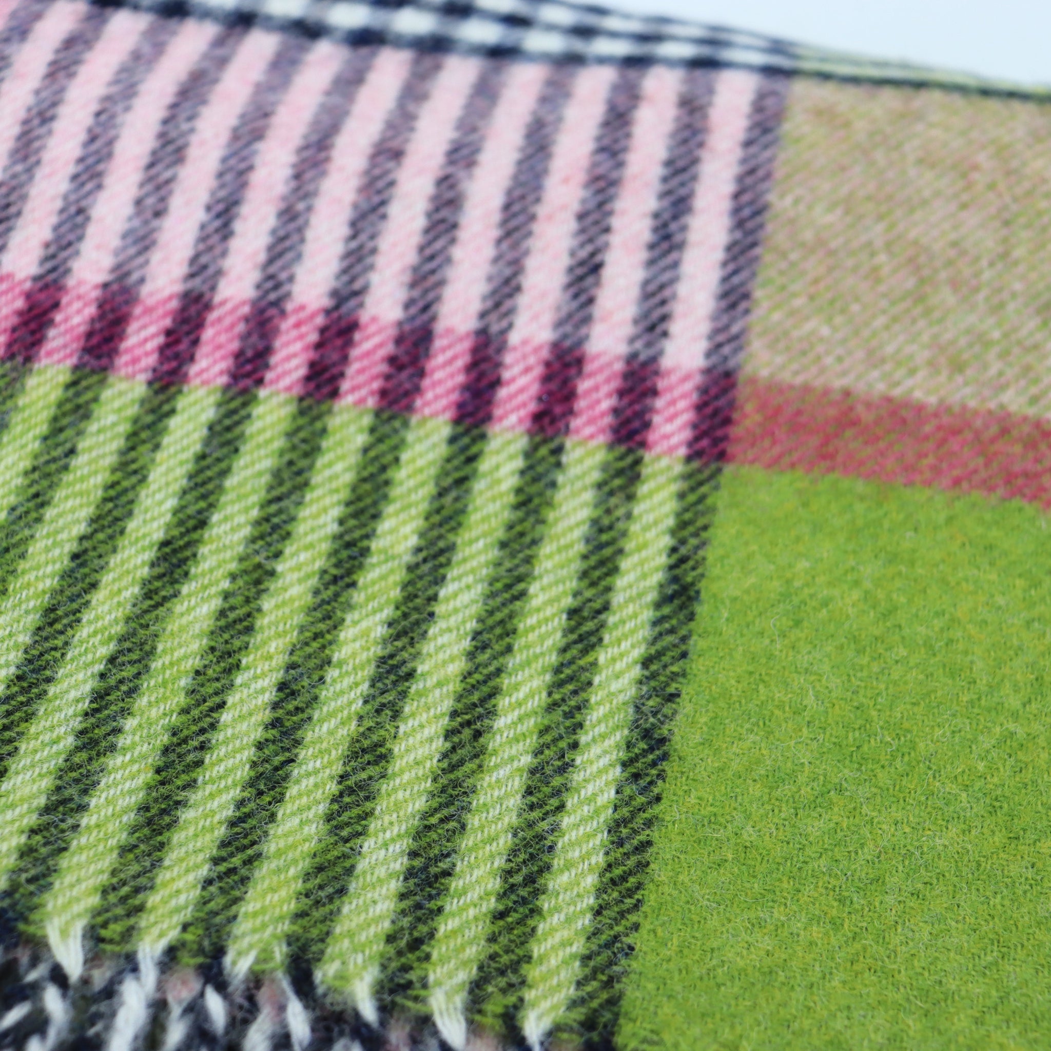 Bronte by Moon Wool Throw Thorpeness Meadow Pink close up