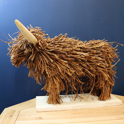 Voyage Maison Hewie Highland Cow Wooden Sculpture Small