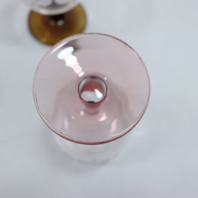 Orla Kiely Formal Wine Glasses Set of 4 Pink Brown SECONDS