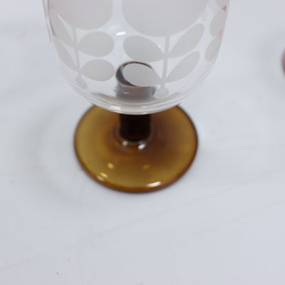 Orla Kiely Formal Wine Glasses Set of 4 Pink Brown SECONDS