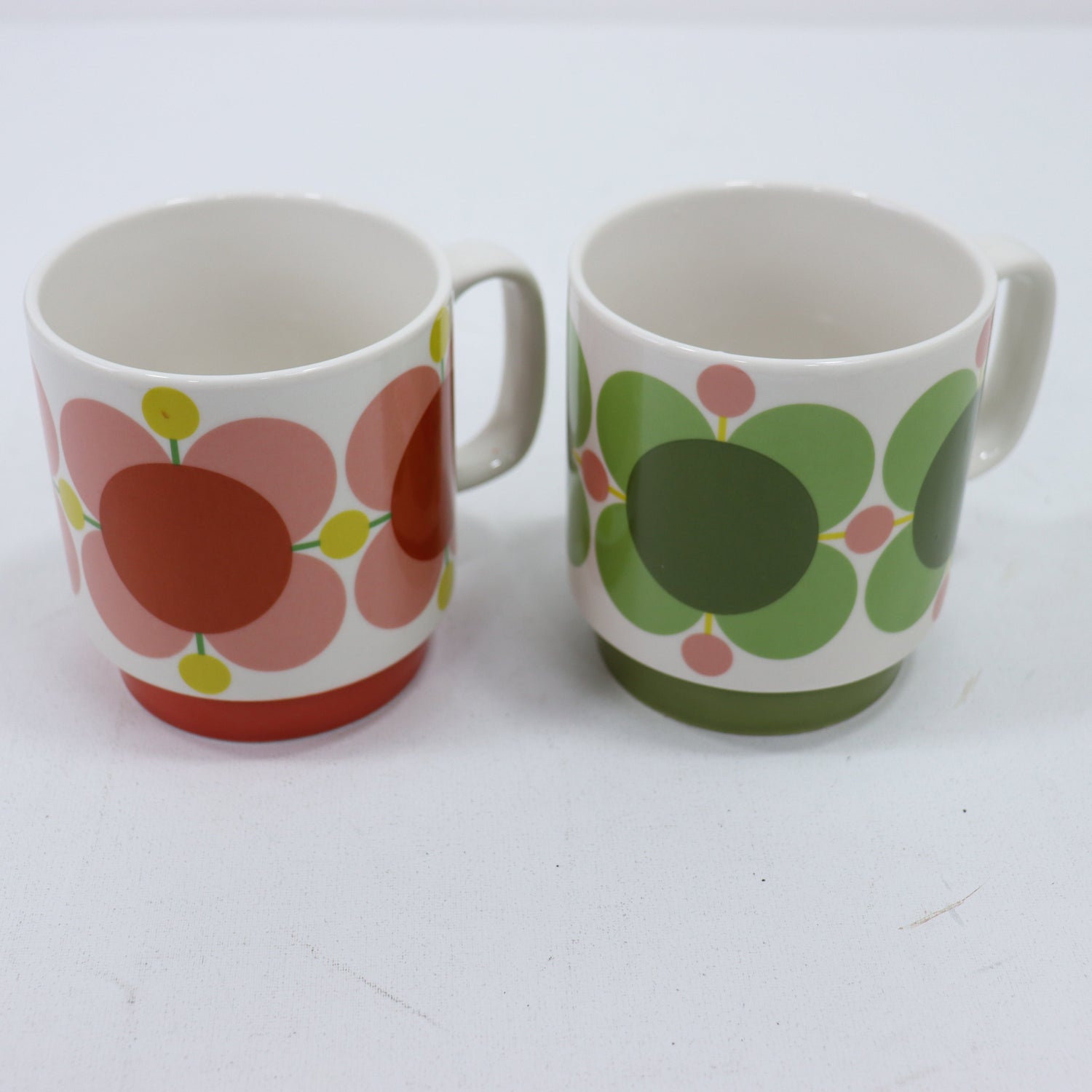 Orla kiely pair stacking mugs