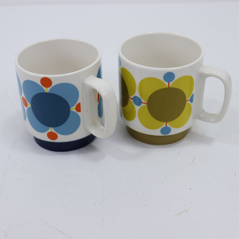 Orla Kiely Ceramic Pair of Stacking Mugs SECONDS