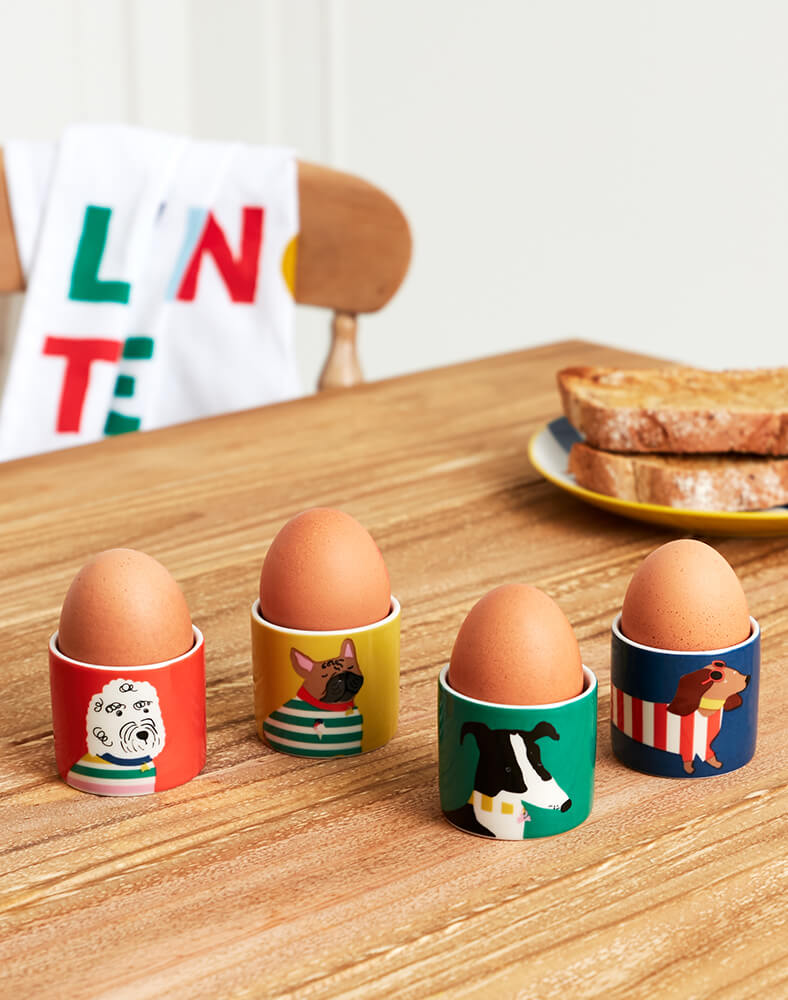 Joules Dog Egg Cups Set of 4