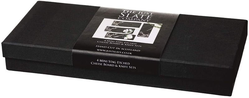 Just Slate Company 4 Slate Mini Stag Cheese Board & Knife Set