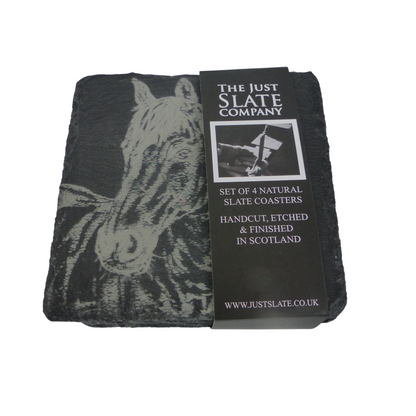 Selbrae House Horse Portrait Slate Coasters x 4