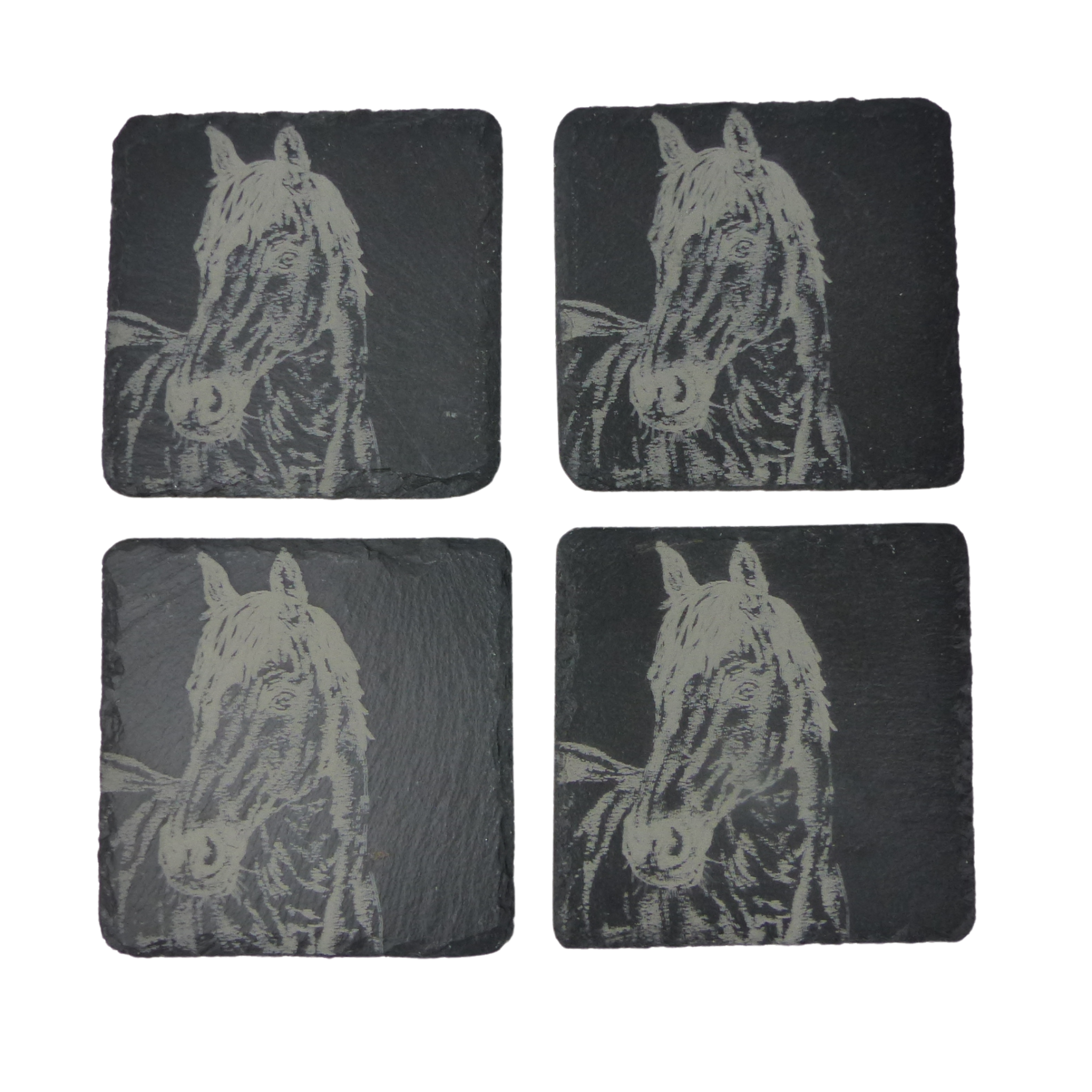 Selbrae House Horse Portrait Slate Coasters x 4