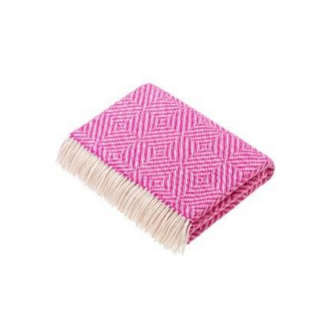 Bronte by Moon Bright Diamond Wool Throw Fuschia Pink British Made