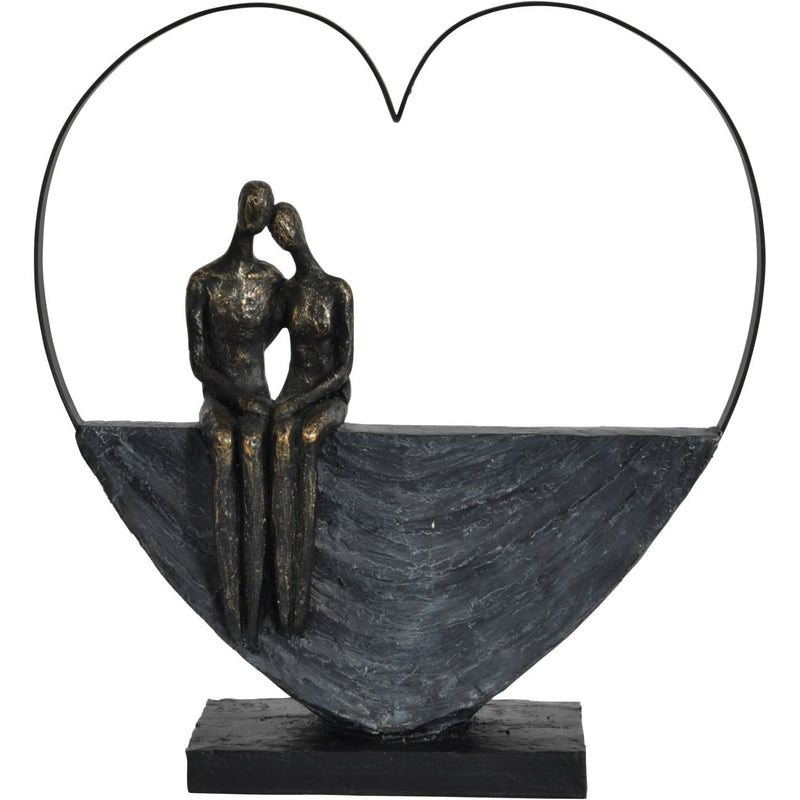 Libra Couple Inside Heart Sculpture