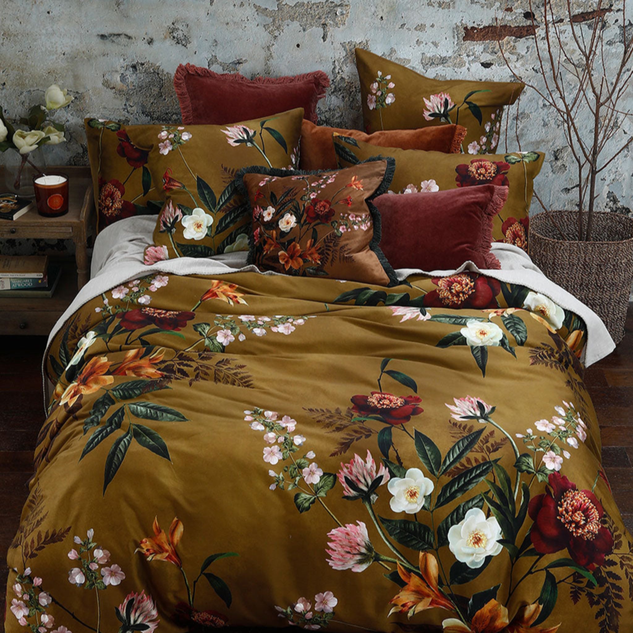 M.M Linen Isola Mustard Bedding Duvet Set