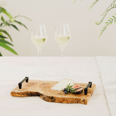 Naturally Med Olive Wood Rustic Serving Tray