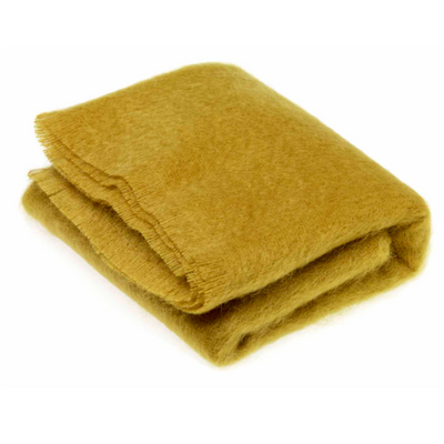 Bronte By Moon Luxury Mohair Throw Burnt Gold