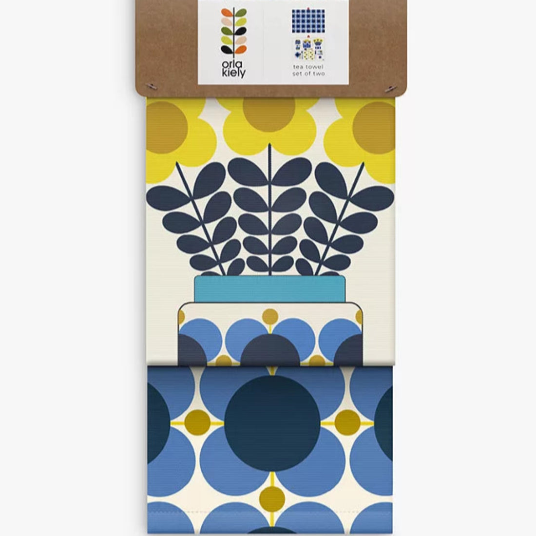 Orla Kiely Afternoon Tea Blue Set of Two Tea Towels