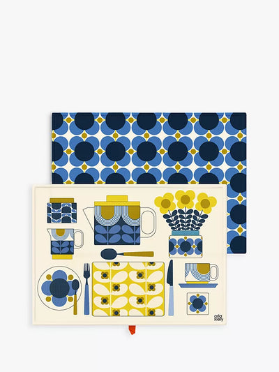 Orla Kiely Afternoon Tea Blue Set of Two Tea Towels