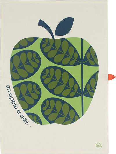Orla Kiely Apple A Day Green Set of Two Tea Towels