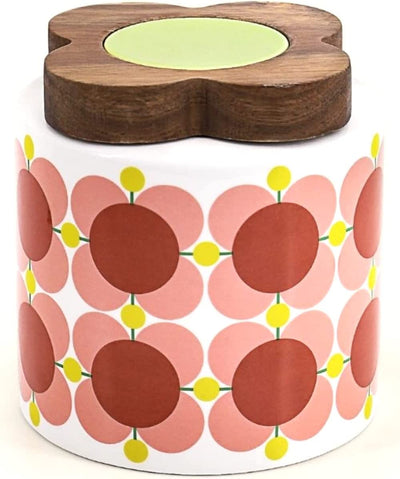 Orla Kiely Ceramic Block Flower Storage Jar Bubblegum