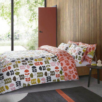 Orla Kiely Cut Stem Multi-Paprika Duvet Cover &amp; Pillowcase Set