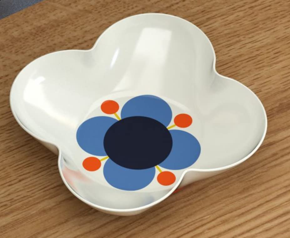 Orla Kiely Flower Shaped Serving Bowl Blue/White