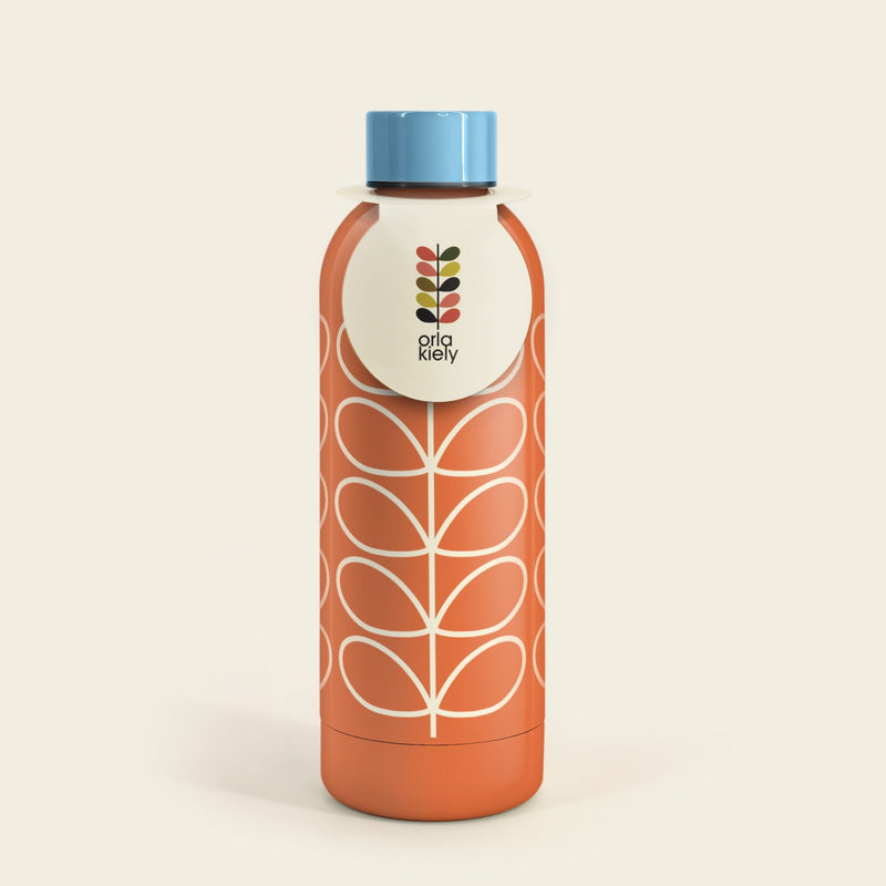 Orla Kiely Linear Stem Stainless Steel Water Bottle Orange 500ml