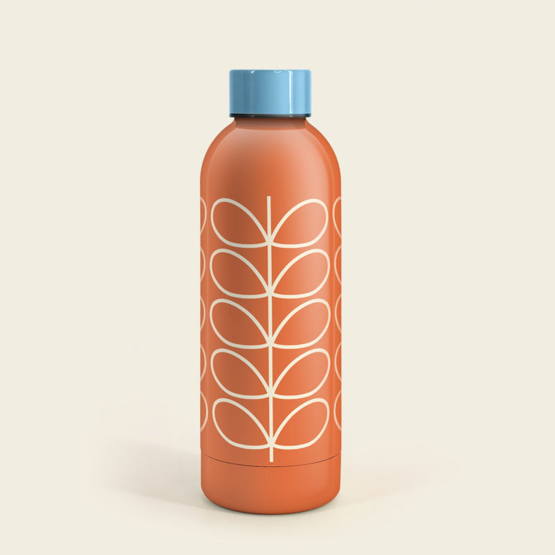 Orla Kiely Linear Stem Stainless Steel Water Bottle Orange 500ml