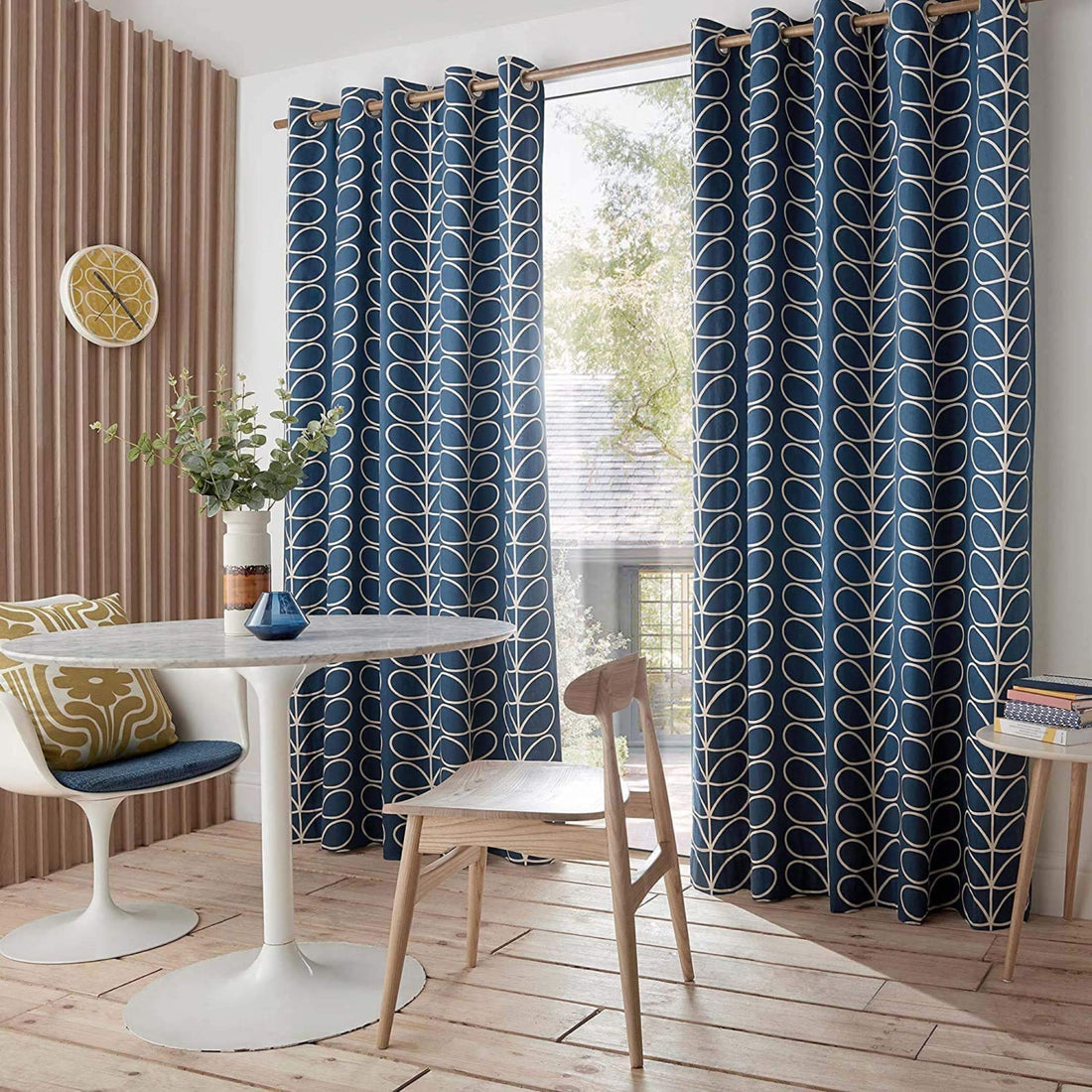 Orla Kiely Linear Stem Whale Eyelet Curtains: