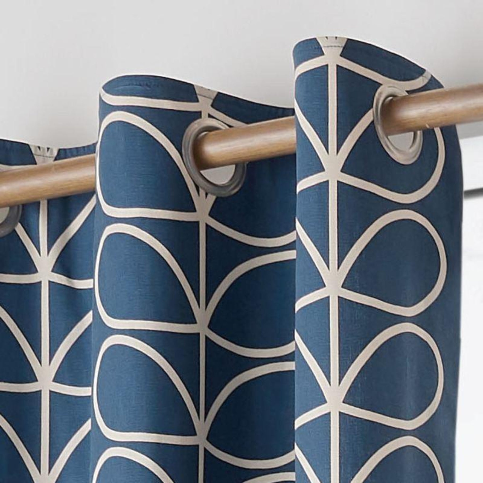 Orla Kiely Linear Stem Whale Eyelet Curtains: