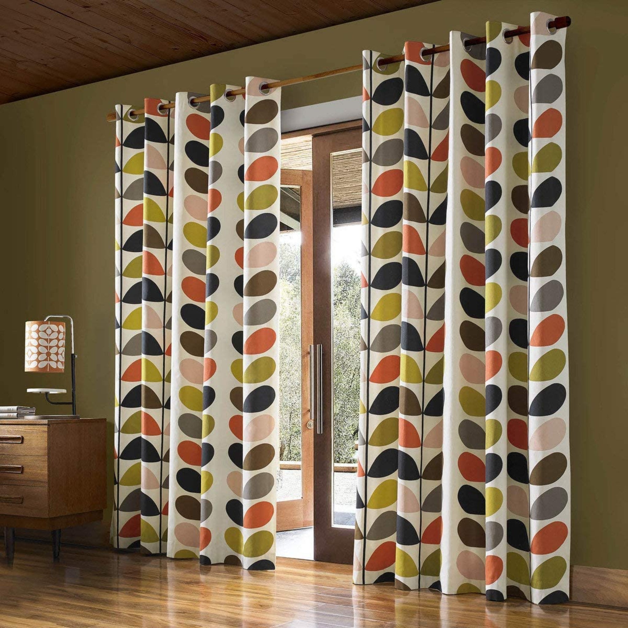 Orla Kiely Multi Stem Eyelet Curtains Width 117 cm x drop 137 cm